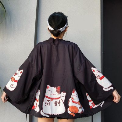 Kawaii Cat Japanese Women Kimono