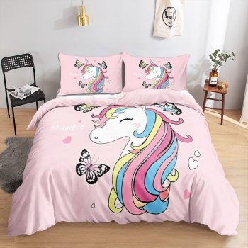 Kawaii Colorful Luminous Unicorn Kids Bedding Set
