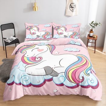 Kawaii Colorful Luminous Unicorn Kids Bedding Set