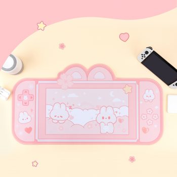 Kawaii Pink Bunny Gaming Mouse Pad