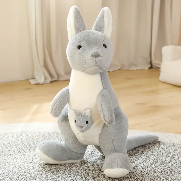 Kangaroo Stuffed Animal Grey Kangaroo Plush