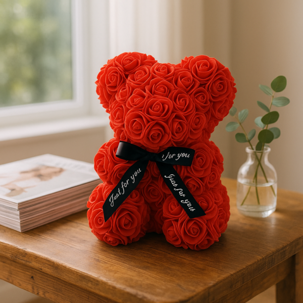 Red Rose Bear Red Rose Teddy Bear on a Table