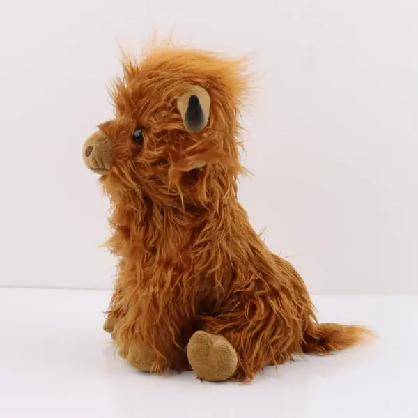 side view of highland cow plush