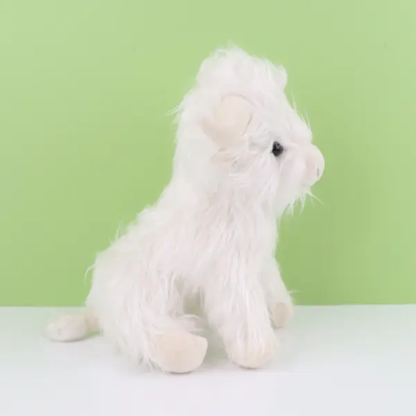 sideview of white Highland Cow Stuffed Animal