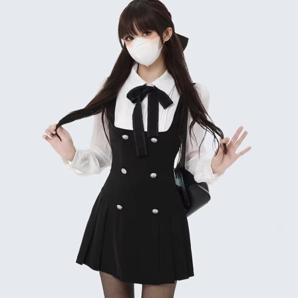 Black Scholarly Dress Set – kawaii aesthetic gift for adults