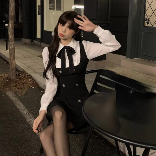 Black Scholarly Dress Set – cute kawaii dress gift for girlfriend