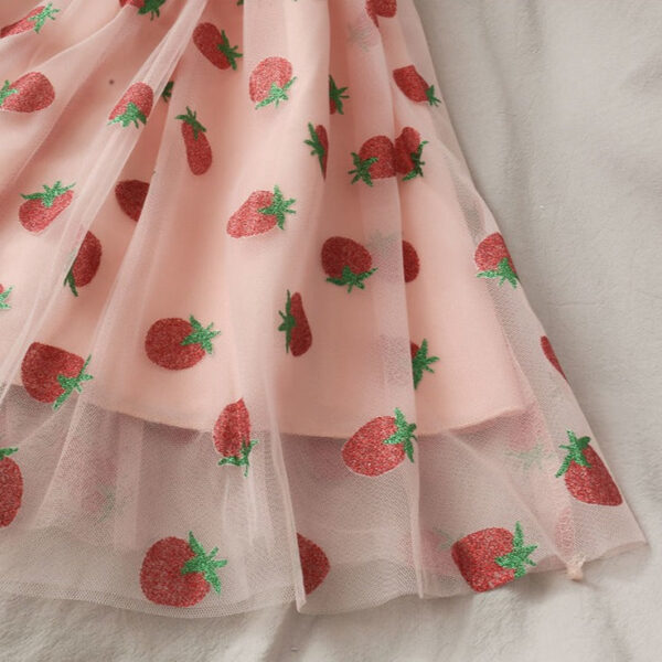 Chiffon Strawberry Puff Sleeve Dress Chiffon Strawberry Puff Sleeve Dress – kawaii room decor and gift