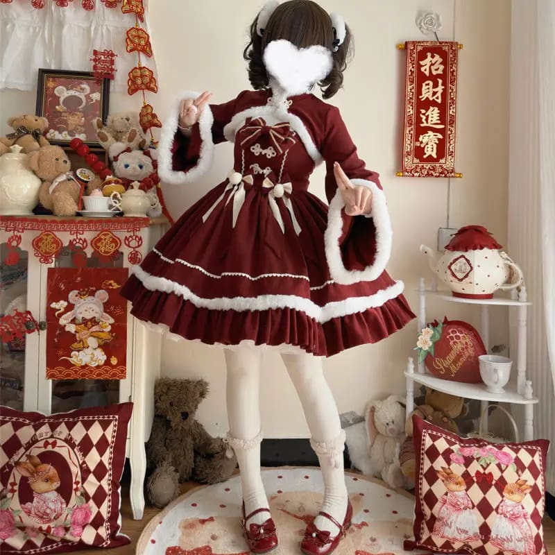 winter wonderland dress Winter Wonderland Puff Sleeve Twirl Dress