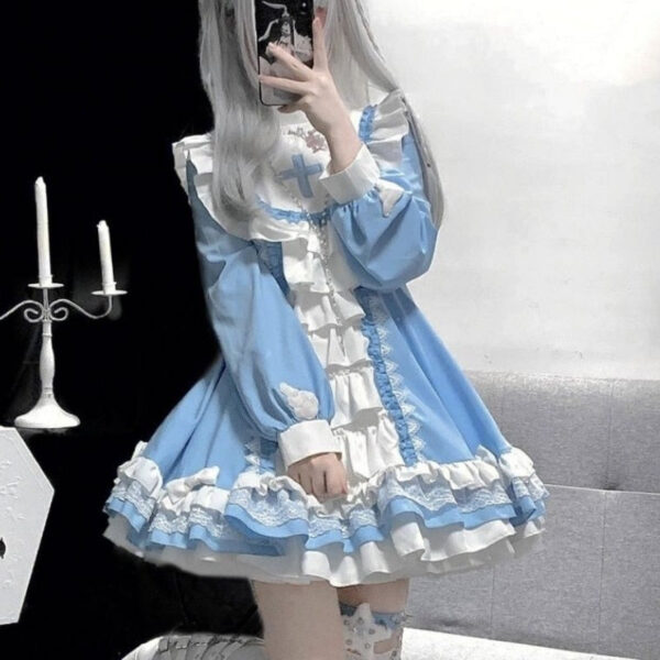 Hail Mary Ruffled Blue Dress Hail Mary Ruffled Blue Dress – kawaii gift idea for her