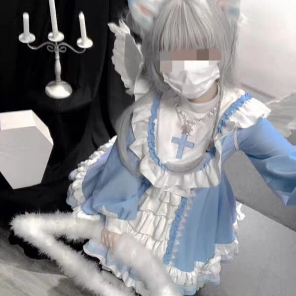 Hail Mary Ruffled Blue Dress Hail Mary Ruffled Blue Dress – kawaii aesthetic gift for adults