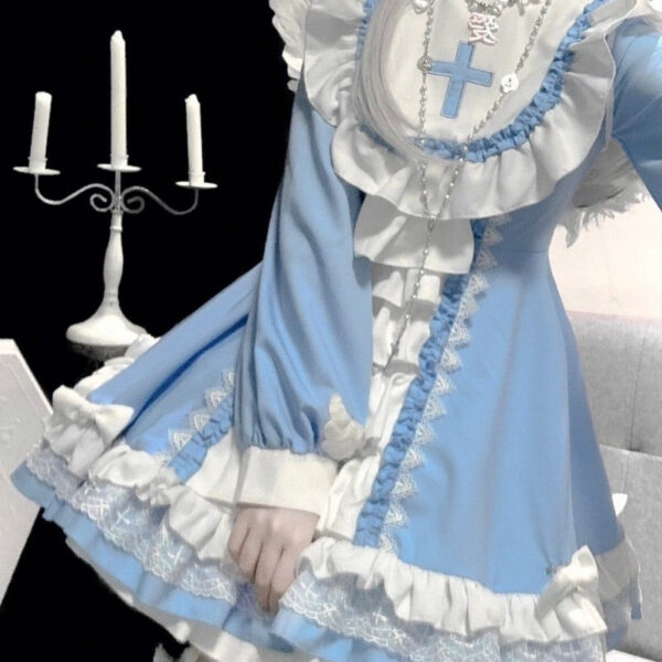 Hail Mary Ruffled Blue Dress Hail Mary Ruffled Blue Dress – cute kawaii dress gift for girlfriend