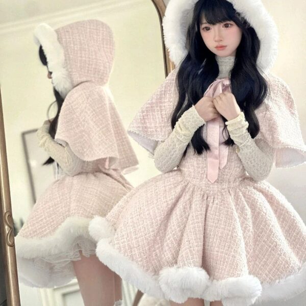 Snow Dumpling Tweed Outfit Set – buy kawaii dress online – kawaii gift