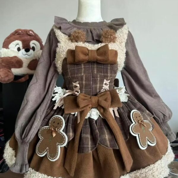 Tartan Gingerbread Dress Tartan Gingerbread Dress – kawaii aesthetic gift for adults