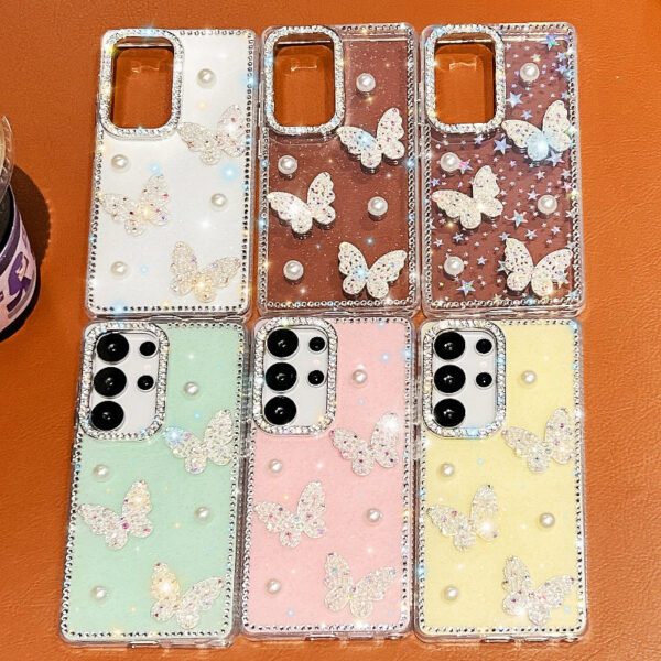 Coquette Pearls & Butterflies Samsung Phone Case Coquette Pearls & Butterflies Samsung Phone Case – soft kawaii plushie gift idea