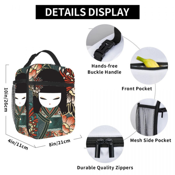Kokeshi Doll Insulated Lunch Bags Kokeshi Doll Insulated Lunch Bags – kawaii aesthetic gift for adults