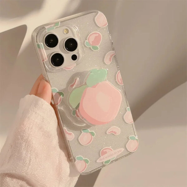 Peachy Glitter iPhone Case – buy kawaii phone cases online – kawaii gift