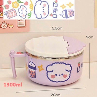 Ramen Bowl With Lid – kawaii room decor and gift