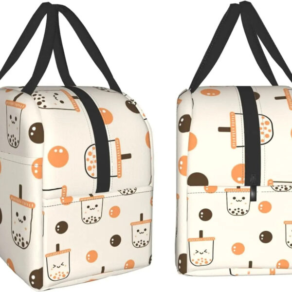 Boba Tea Print Insulated Lunch Bag – kawaii aesthetic gift for adults