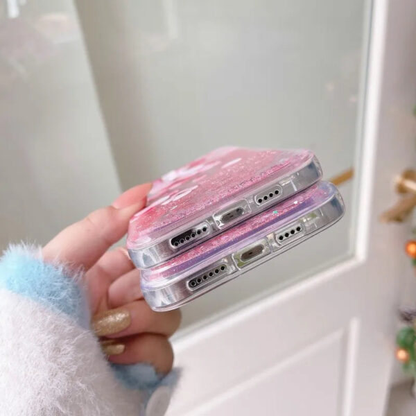 Sakura Liquid Glitter iPhone Case – best kawaii gift for birthday