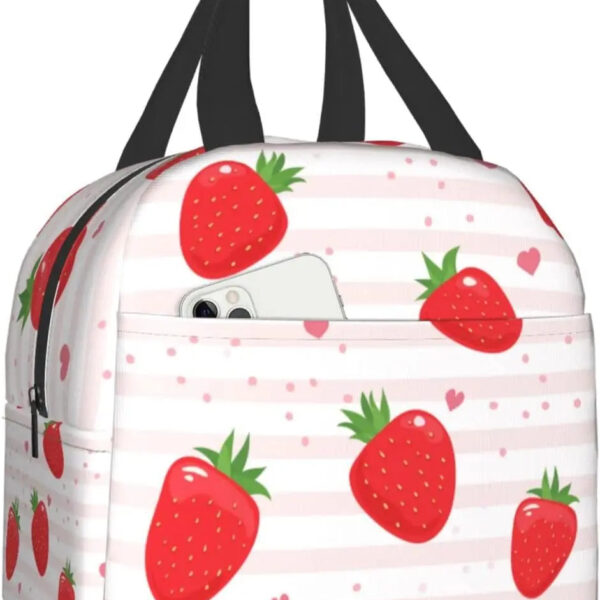 Strawberry Print Insulated Lunch Bags – best kawaii gift for birthday