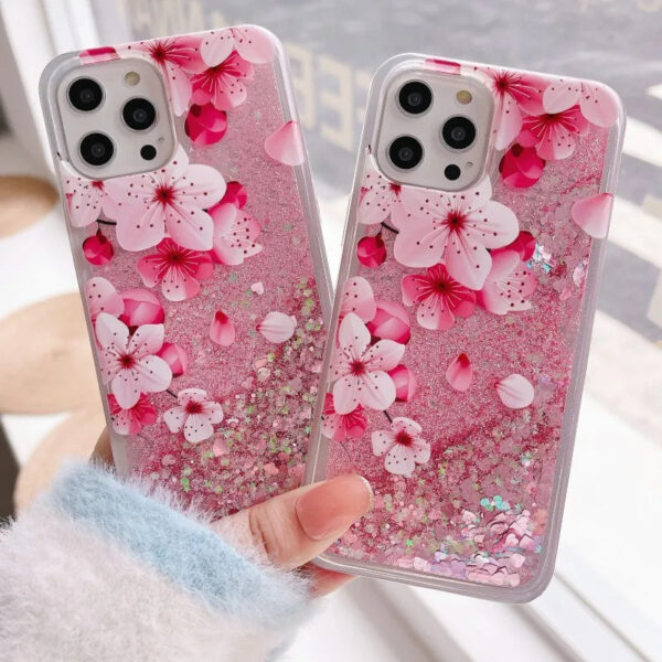 Sakura Liquid Glitter iPhone Case – kawaii gift idea for her