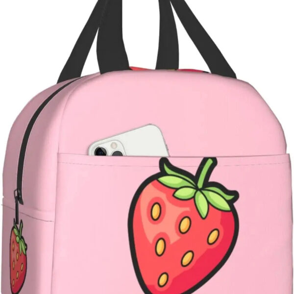 Strawberry Print Insulated Lunch Bags – kawaii aesthetic gift for adults