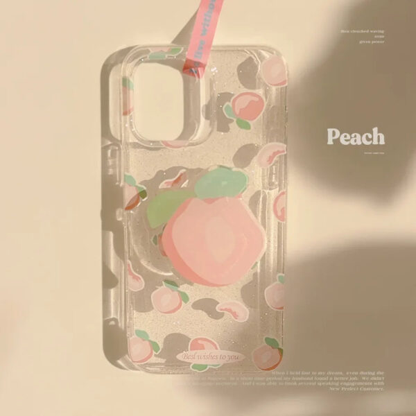 Peachy Glitter iPhone Case – cute kawaii phone cases gift for girlfriend