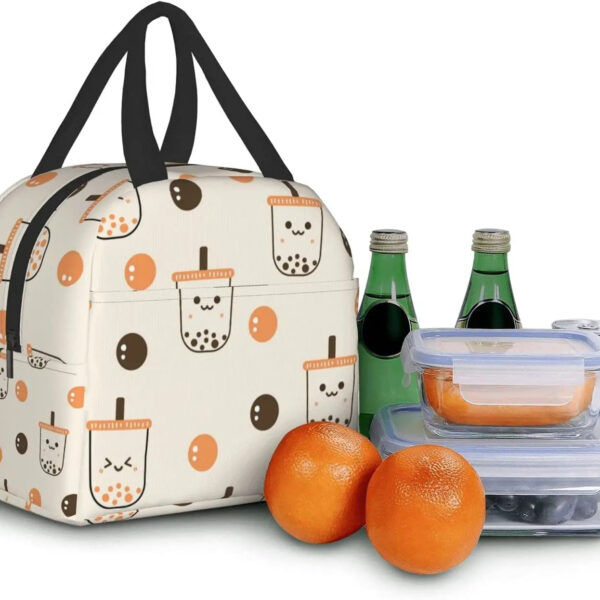 Boba Tea Print Insulated Lunch Bag – kawaii gift for best friend