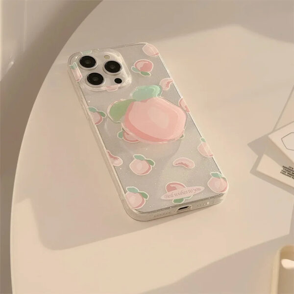 Peachy Glitter iPhone Case – best kawaii gift for birthday