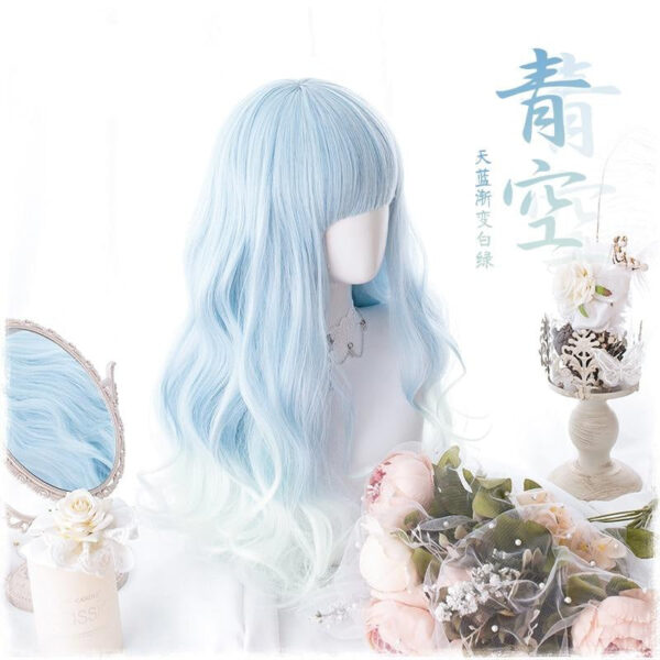 Baby Blue Wavy Wig Baby Blue Wavy Wig – kawaii aesthetic gift for adults
