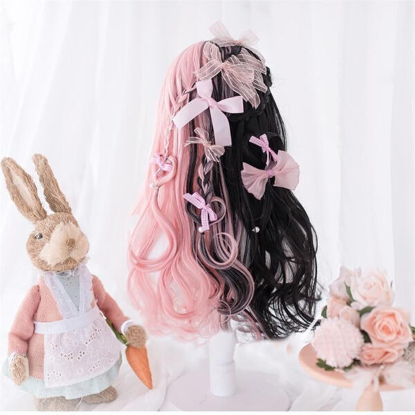 Black Pink Pastel Goth Wig Black Pink Pastel Goth Wig – soft kawaii plushie gift idea