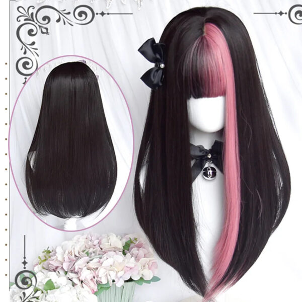 Black & Purple Color Block Wig – kawaii gift idea for her
