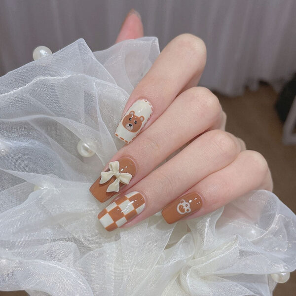 Brown Bear Press On Nails Brown Bear Press On Nails – kawaii gift idea for her