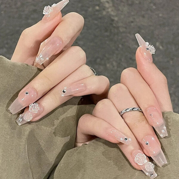 Clear Glittery Press On Nails Clear Glittery Press On Nails – kawaii aesthetic gift for adults