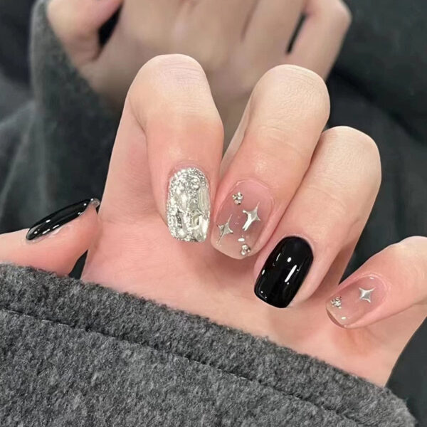 Clear Glittery Press On Nails Clear Glittery Press On Nails – soft kawaii plushie gift idea