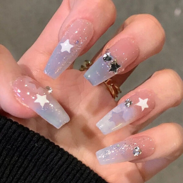 Clear Glittery Press On Nails Clear Glittery Press On Nails – soft kawaii plushie gift idea