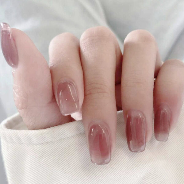 Clear Neutral Tone Press On Nails – kawaii aesthetic gift for adults