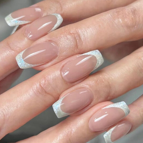 Clear Neutral Tone Press On Nails – kawaii gift for best friend
