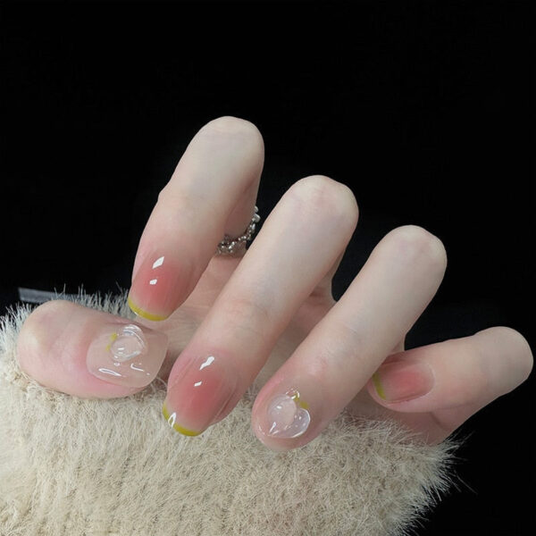 Clear Neutral Tone Press On Nails – best kawaii gift for birthday