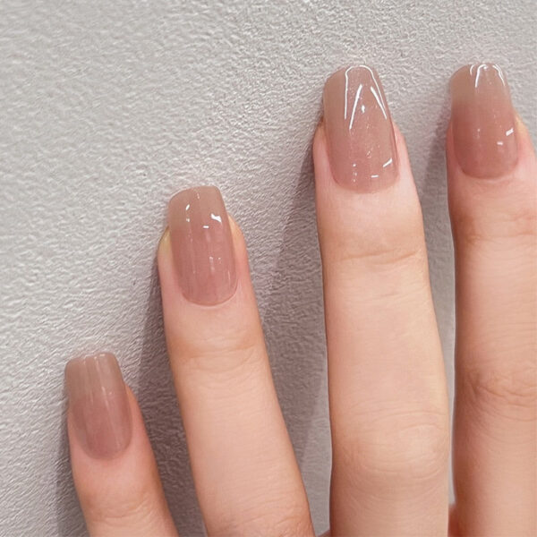 Clear Neutral Tone Press On Nails – best kawaii gift for birthday