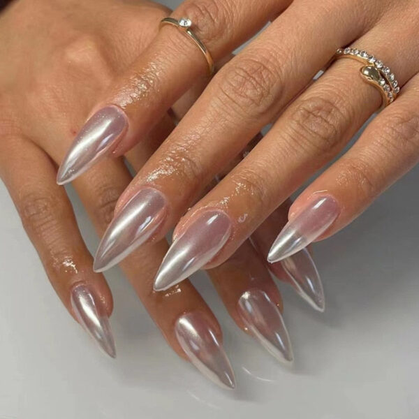Clear Neutral Tone Press On Nails – kawaii gift idea for her