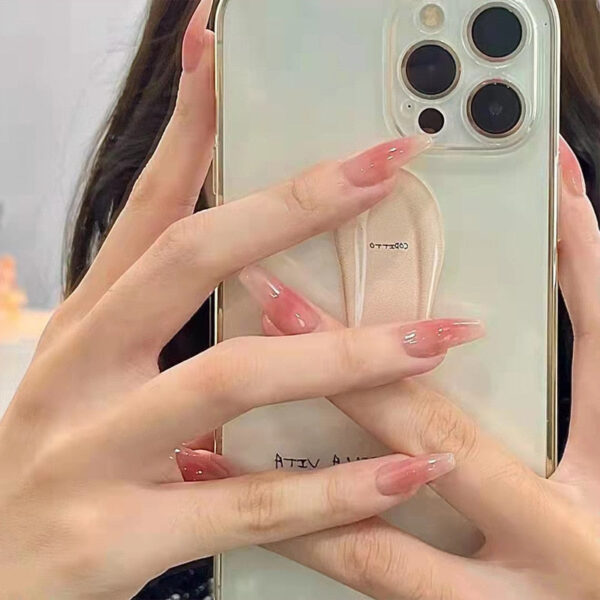 Clear Neutral Tone Press On Nails – best kawaii gift for birthday