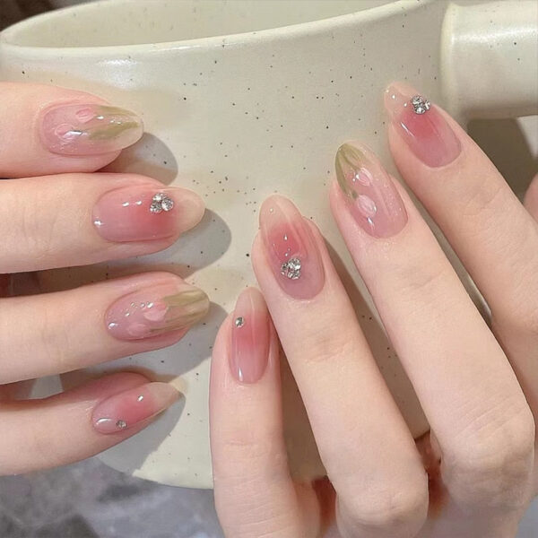 Clear Neutral Tone Press On Nails – kawaii gift for best friend