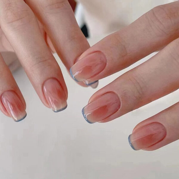 Clear Neutral Tone Press On Nails – soft kawaii plushie gift idea