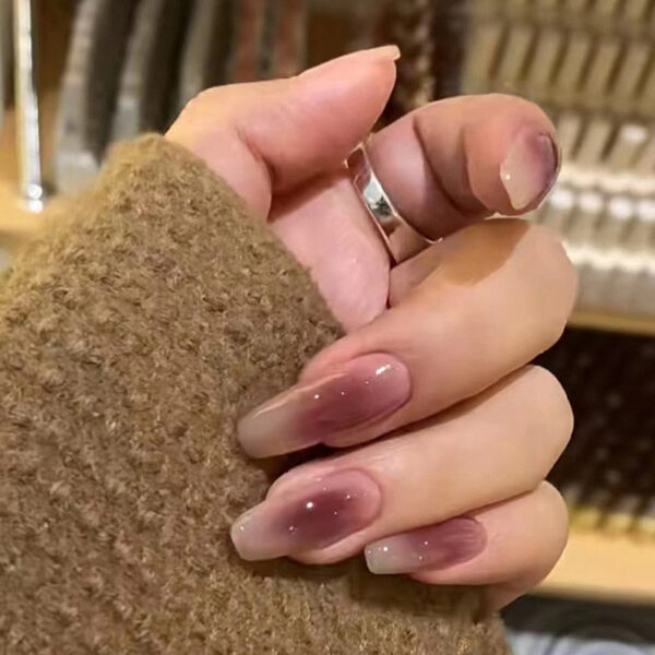 Clear Neutral Tone Press On Nails – best kawaii gift for birthday