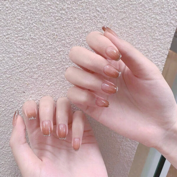 Clear Neutral Tone Press On Nails – kawaii gift for best friend