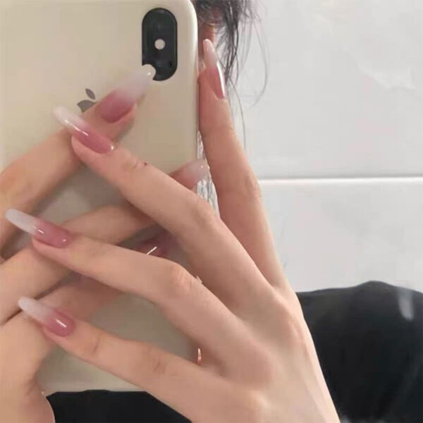 Clear Neutral Tone Press On Nails – kawaii aesthetic gift for adults