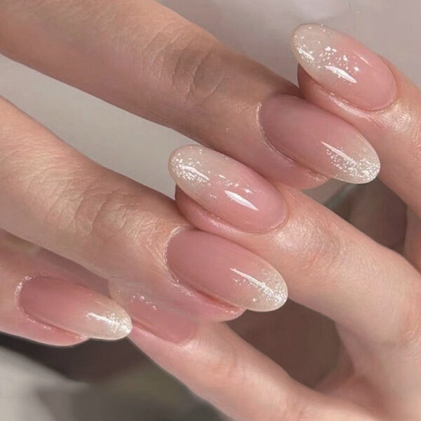 Clear Neutral Tone Press On Nails – kawaii aesthetic gift for adults