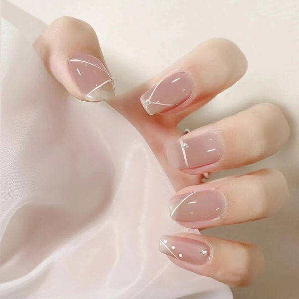 Clear Neutral Tone Press On Nails – buy kawaii makeup online – kawaii gift