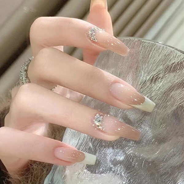 Clear Neutral Tone Press On Nails – kawaii gift for best friend